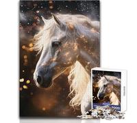 Magic Friesian White Horse Puzzle for Teenagers 1000 Pieces Learning through Play Experience Heartfelt Special Occasion Gift Size 50x75cm
