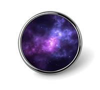 Magic Galaxy Sky Purple Badge Holder Exquisite Round Badge with Picture Pin DIY Button Badges Personalized Metal Button Pin Fashion Brooch Crafts Gifts Clothes Decorative Pins