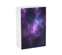 Magic Galaxy Sky Purple Cigarette Case Normal Size 20 Capacity, Waterproof Anti-Crush Cigarette Holder Case, Push Open Travel Cigarette Box Smoking Accessories for Men Women Smoker