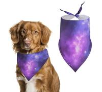Magic Galaxy Sky Purple Dog Bandana, Soft Breathable Pet Scarf, Personalized Dog Bib Kerchief for Small Medium Large Dogs Cats, Exquisite Pet Neckerchief for Daily Wear, Travel, Party