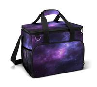 Magic Galaxy Sky Purple Lunch Box Large Capacity Insulated Cooler Bag Lightweight Portable Ice Chest Box Waterproof Collapsible Ice Chest Travel Cooler for Camping Dinner Party