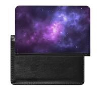 Magic Galaxy Sky Purple Passport Holder Portable PU Leather Pocket Passport Cover Portable Travel Passport Protector Compact Wallet Passport Case for Travel Must-have Accessory