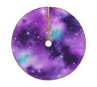 Magic Galaxy Sky Purple Print Christmas Tree Skirt Holiday Decor Xmas Mat Festive Halloween Parties Accessory