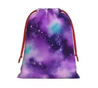 Magic Galaxy Sky Purple Print Gift Drawstring Bag Reusable For Holiday Party Favors Birthday Presents Pouch