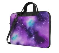 Magic Galaxy Sky Purple print Slim Laptop Briefcase 13-15.6 Inch | Cute Messenger Bag for Women Men Work College