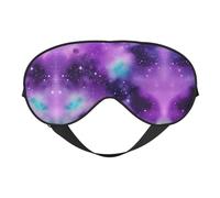 Magic Galaxy Sky Purple Print Soft Eye Mask â€“ Comfortable Sleep with Adjustable, Elastic Nighttime Shade for Travel, Meditation