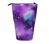 Magic Galaxy Sky Purple Print Telescopic Pencil Case Adjustable Office Travel Organization Storage Supplies Bag