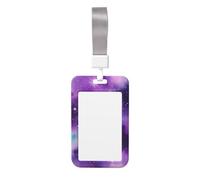 Magic Galaxy Sky Purple Print Vertical Card Badge Holder Appropriate for Teachers Students Doctors Office Staff