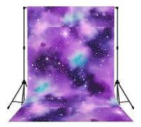 Magic Galaxy Sky Purple Printed Photography Backdrop, Wrinkle Resistant Polyester Cloth, Portrait Studio Video Drapes