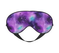 Magic Galaxy Sky Purple Reversible Eye Mask Double Sided Blackout Mask Adjustable Soft Sleep Travel Nap Cover