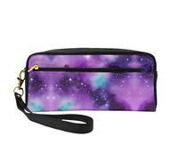 Magic Galaxy Sky Purple Small Cosmetic Bag,Portable Cute Travel Makeup Bag for Women Makeup Brush Organizer Pouch