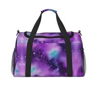 Magic Galaxy Sky Purple Travel Tote Bag â€“ Large Reusable Shopping Bag, Vacation Tote, Sports Duffel Bag with Adjustable Crossbody Strap, Black, One Size