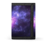 Magic Galaxy Sky Purple Wallet,Credit Card Holder,Three-fold Wallet for Passport Covers, Purse Passport Bag for Men Women