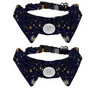 Magic Galaxy Stars Constellation Dog Collar Bowtie, Comfortable Adjustable Dog Bow Tie Collar for Small Boys and Girls Pets