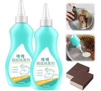 Magic Gel Cleaner, Gel Cleaner for Pots and Pans, Gel Cleaner for Cookware Bottom, Pot Bottom Cleaning Gel, Stainless Steel Cleaner, Powerful Stainless Steel Cookware Cleaning Paste (2Pcs)