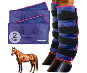 Magic Gel Horse Ice Pack - Cooling Leg Wraps for Hock, Ankle, Knee, Legs, Boots, and Hooves - Twin Ice Boot