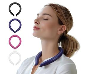 Magic Gel Ice Neck Cooler - Ice Cooling Neck Ring - Cooling Tube Ring - Wrap Around to Keep Cool - Reusable with Tap Water - Cool Relief from Heat - Ergonomic Design