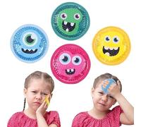 Magic Gel Kids Ice Pack - Kids Cold Compress - Ice Packs for Kid Lunch Box Bumps Bruise Soother - 4 Little Monster Designs for Children - Adjustable Elastic Band