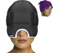 Magic Gel Migraine Ice Head Wrap | Migraine & Headache Relief | The Original Headache Cap | Cold, Comfortable, Dark & Cool; Endorsed by Physicians, Loved by Thousands - (2 Pack, Black & Purple)