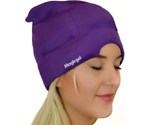 Magic Gel Migraine Ice Head Wrap | Real Migraine & Headache Relief | The Original Headache Cap | Cold, Comfortable, Dark & Cool; Endorsed by Physicians, Loved by Thousands - (Purple)