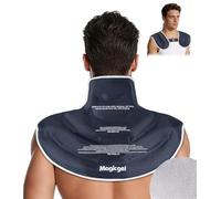 Magic Gel Neck Ice Pack for Neck & Shoulders, Reusable Cooling Gel Cold Pack Wrap for Neck Pain Relief, Flexible Cervical Ice Pack for Injury Recovery and Muscle Therapy - Large