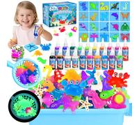 Magic Gel Water Toy Elf Kit, 62pcs Make Your Own Squishy Set, Aqua Gelz Water Toys for Kids Ages 4-8 Arts and Crafts Kits for Kids 8-12 5 6 7 9 10 Year Old Girls Boys Magic Water Squishy Gel Kit