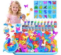 Magic Gel Water Toy Elf Kit for Kids, DIY Squishy Maker Crafts with 20 Molds, Arts Crafts Toys Educational Gift for 3 4 5 6 7 8 Girls Boys Kids