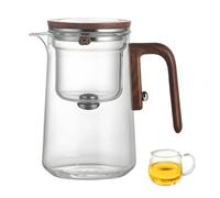 Magic Glass Teapot, Water Separation Glass Tea Pot with Wooden Handle Press Control Tea Pot with Infuser Magical Teapot for Loose Tea Witch glassteapot with Cup (800ml)