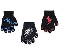 MAGIC GLOVES Boys Pattern Winter Gripper Gloves - Kids 3 Pairs (One size) (One size)