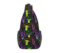 Magic Glowing Mushroom Sling Bag Hiking Daypack Crossbody Shoulder Backpack Travel Chest Pack for Men Women