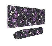 Magic Goth Spooky Gray Purple Gaming Mouse Pad, Long Extended XL Mousepad, Large Desk Pads Keyboard Mat, 31.5'' X 11.8''