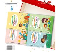 Magic Groove Writing Book - 4 Copies Set for Letter Tracing, Number Recognition with Reusable Handwriting Function, Binder for Preschool, Kindergarten, 7.01x4.9