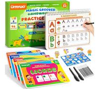 Magic Grooved Handwriting Practice Books for Kids Aged 3-8, Reusable Tracing Copybook Set with Magic Pen, Early Development Learning Toys, Alphabet Number Maths Word Drawing Workbooks for Preschool