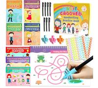 Magic Grooved Handwriting Practice Books for Kids Reusable Copybook Set Learn Letters Numbers
