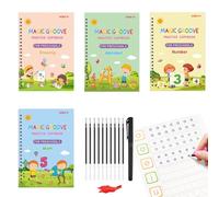 Magic Grooved Handwriting Practice Books,magical Tracing Workbook Reusable Magic Practice Calligraphy Copybook,grooved Writing Book for Kids,for Kids 4-8 Preschool Calligraphy-English