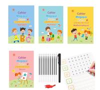 Magic Grooved Handwriting Practice Books,magical Tracing Workbook Reusable Magic Practice Calligraphy Copybook,grooved Writing Book for Kids,for Kids 4-8 Preschool Calligraphy