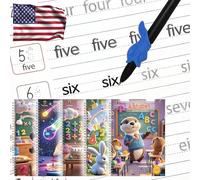 Magic Grooved Writing Practice - 5 English Trace Trek Workbooks for Kids 3-5, Pre K Tracing Practice Book, Reusable Handwriting Without Tears, 4-Theme Copybooks Disappearing Pen (Pack of 5, Big)