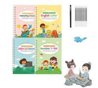 Magic Grooved Writing Practice Books, Grooved Writing Books for Kids 3-5, Reusable Children'S Magic Copybooks, Letter Tracing for Kids Age 3-5 Kindergarten Preschool Calligraphy (English)