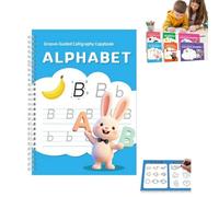 Magic Grooved Writing Practice Books,Reusable 3D Groove Handwriting Practice Workbooks,Learn to Write Number Letter Tracing Workbook with Grooves for Kindergarten Preschool Calligraphy