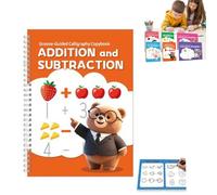 Magic Grooved Writing Practice Books,Reusable 3D Groove Handwriting Practice Workbooks,Learn to Write Number Letter Tracing Workbook with Grooves for Kindergarten Preschool Calligraphy