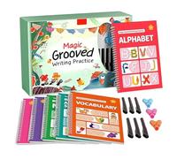 Magic Grooved Writing Practice Books,Reusable Tracetrek Workbook,Groove Workbooks,Tiny Thinkers Magic Grooved Writing Practice,Handwriting Practice for Kids 3 +, Learn to Write Number Letter Tracing