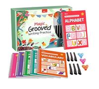 Magic Grooved Writing Practice for Kid Age 3-8,Reusable Grooved Handwriting Workbooks with Disappearing Ink Pens,Number Letter Tracing Book for Preschool Learning Activities&Homeschool Supplie (1Pc)