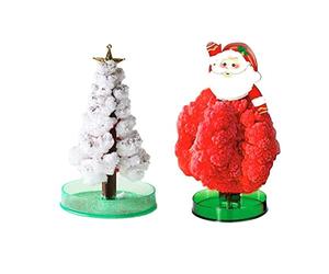 Magic Growing Crystal Christmas Tree, Kids Diy Magic Growing Xmas Ornaments, Christmas Decorations Tree For Kids, Colorful Presents Novelty Kit Christmas Tree Before Christmas Decorations (White)
