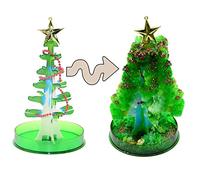 Magic Growing Crystal Christmas Tree, Novel Crystal Growing Christmas Tree Kit with Rack & Magic Water, DIY Paper Christmas Tree That Grows (Christmas Green Tree)