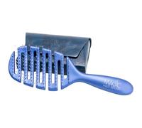 Magic Hair Brush Detangler - Detangle Comb for Women, Girls, Men - Detangling Vented Hairbrush with Flexible Bristles for Dry, Wet, Curly, Thick, Wavy Hair. Blue with Classic Blue Wallet