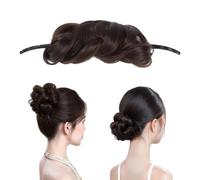 Magic Hair Bun Maker Donut Chignon Styler Dark Brown Hair Styling Tool for Women Girls Easy Bun Maker Hairpiece Extension Volumiser Lazy Updo Accessories (Dark Brown)