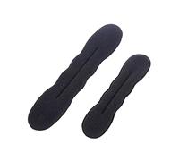 Magic Hair Rollers 2 Pieces(1Large+1Small) Women Hair Styler Magic Foam Sponge Donut Maker Ponytail Bun Tie Hair Clip Black