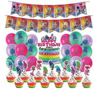 Magic Hair Troll Happy Birthday Balloon Set Latex Balloons Party Decoration Kit