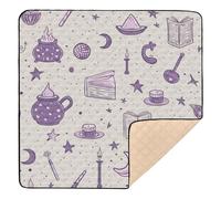 Magic Halloween Soft Padded Baby Gym & Activity Mat for Indoor Outdoor Cozy Breathable Tummy Time Mat for Babies Infants Toddlers, 50'' x 50''