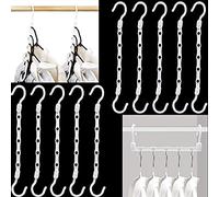 Magic Hangers 10 Pack Space Saving Clothes Hangers Organizer Closet Wardrobe Clothing Space Saver Sturdy for Heavy Clothes Multifunctional Hanging Amazing Hanger - RedBee (White, 10)